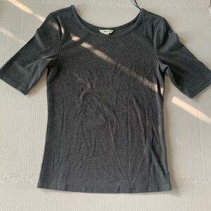 RW&CO. Grey Ribbed Fitted T-Shirt